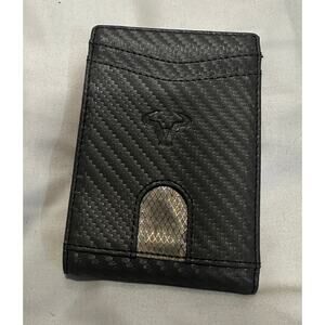 Ariat Wallet Mens Slim Carbon Fiber Money Clip ID Window Black Brown